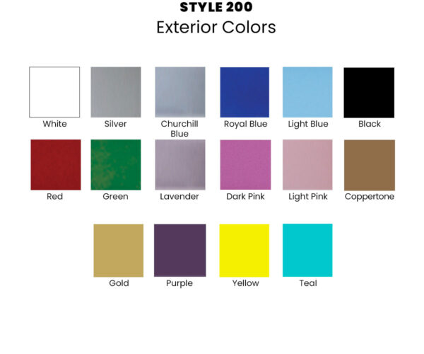 Exterior color options for the Cherokee Style 200 Casket
