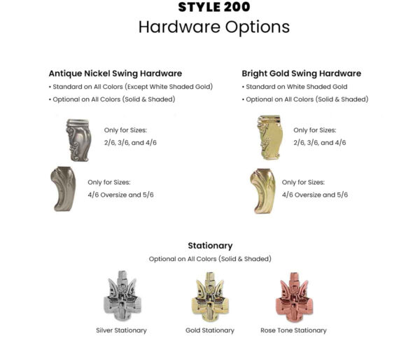 Exterior hardware options for the Cherokee Style 200 Casket