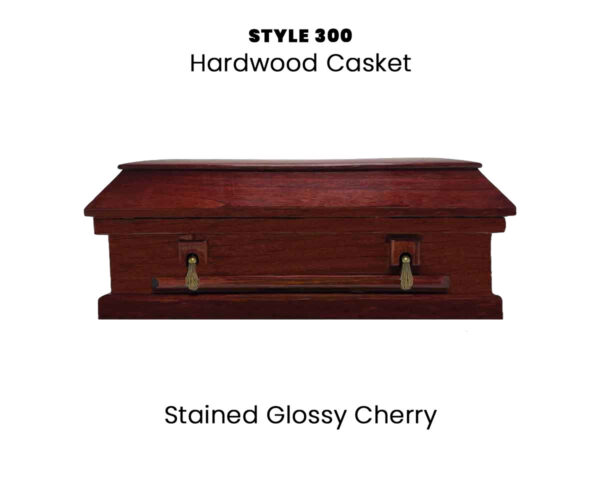 Cherokee Style 300 Casket in a stained glossy cherry finish