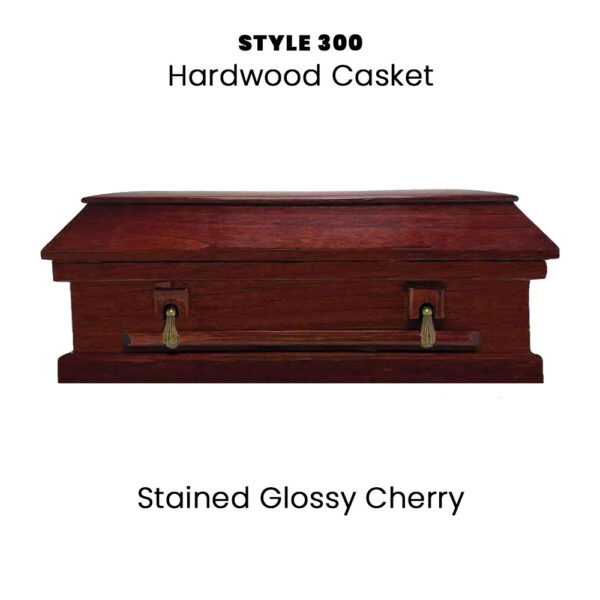 Cherokee Style 300 Casket in a stained glossy cherry finish