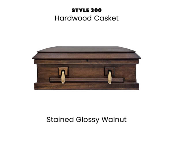 Cherokee Style 300 Casket in a stained glossy walnut finish