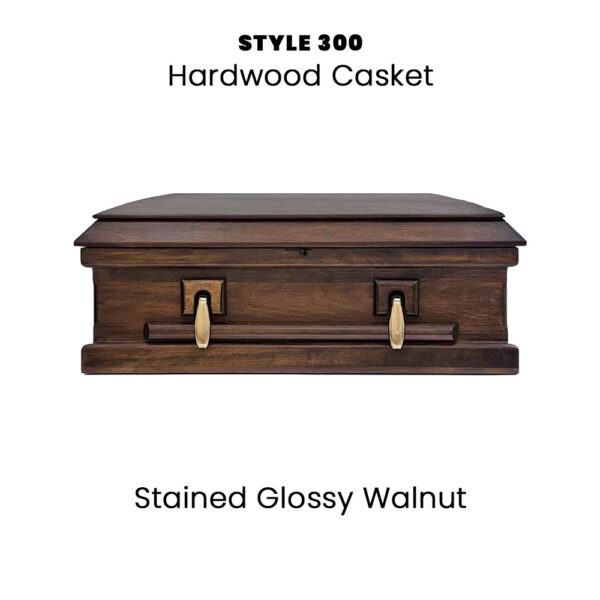 Cherokee Style 300 Casket in a stained glossy walnut finish