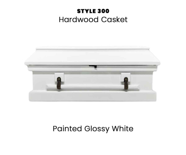 Cherokee Style 300 Casket in a painted glossy white finish