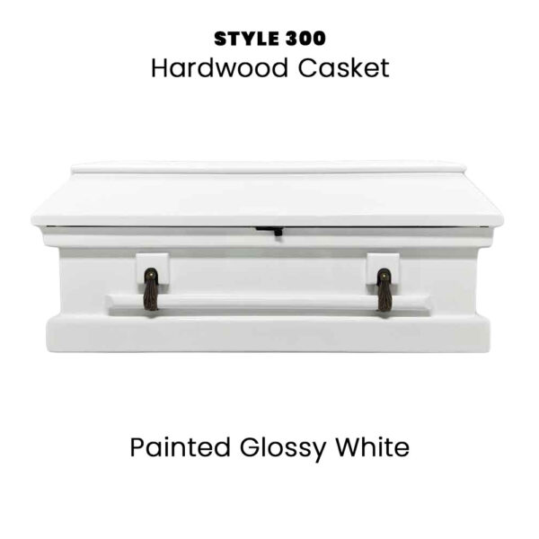 Cherokee Style 300 Casket in a painted glossy white finish