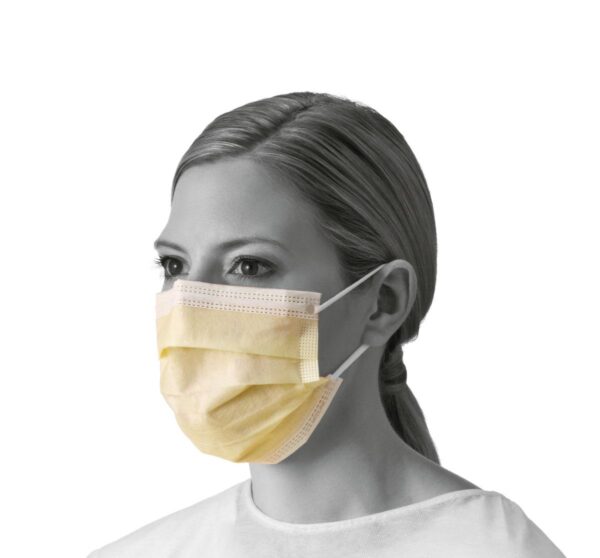 Disposable ASTM Level 1 procedure face mask for funeral home professionals
