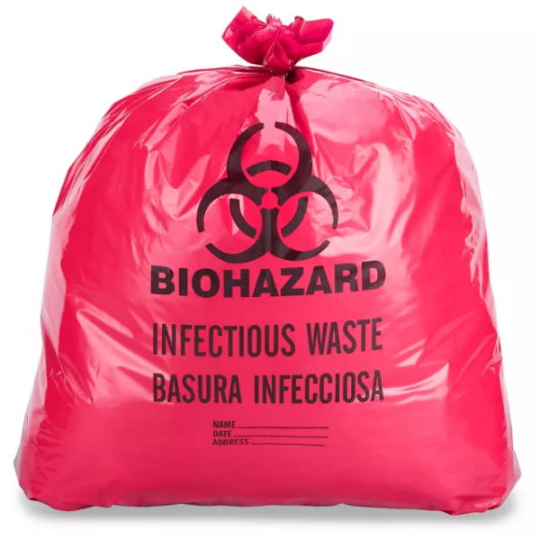 Biohazard Can Liners 12-16G 1.1 Mil Red - Image 1