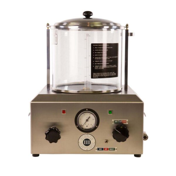 Duotronic III embalming machine with magnetic drive pump and glass tank