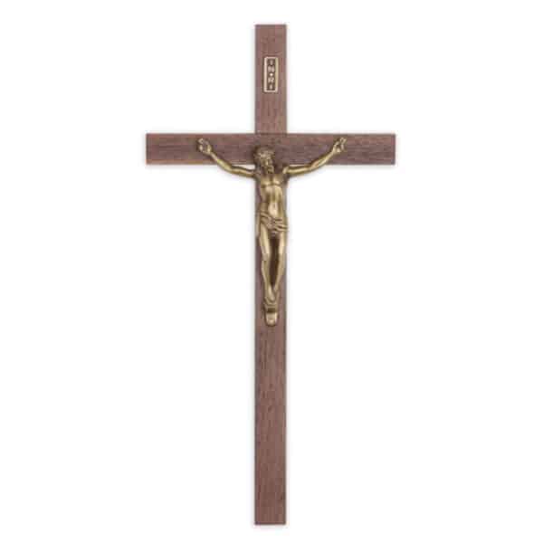 Crucifix - Walnut with Antique Bronze Corups - Image 1